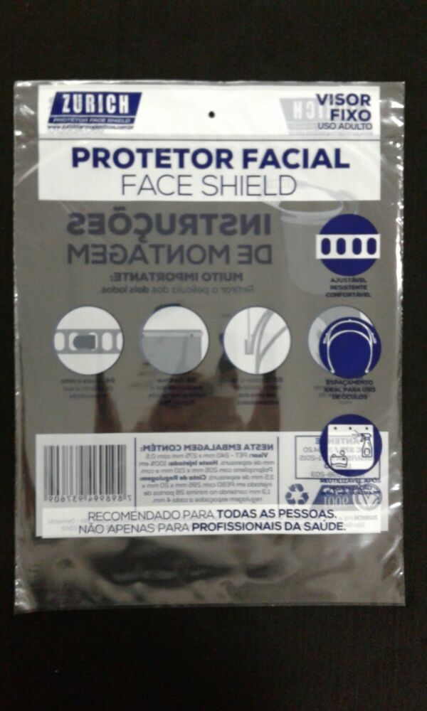 SACO PLÁSTICO PARA MÁSCARA PROTETOR FACIAL FACE SHIELD COM SOLAPA E FURO PARA DISPLAY ABERTURA NA PARTE INFERIOR