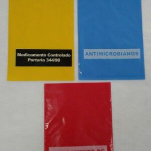 SACO PLÁSTICO PARA MEDICAMENTOS CONTROLADOS, ALTO RISCO, ANTIMICROBIANOS E PEDIDOS DE URGÊNCIA 3