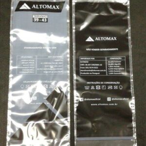 SACO PLÁSTICO PARA MEIAS COM SOLAPA E FURO PARA DISPLAY COM ABA E FITA 31