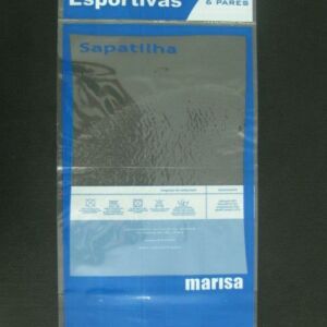 SACO PLÁSTICO PARA MEIAS COM SOLAPA E FURO PARA DISPLAY COM ABA E FITA 23
