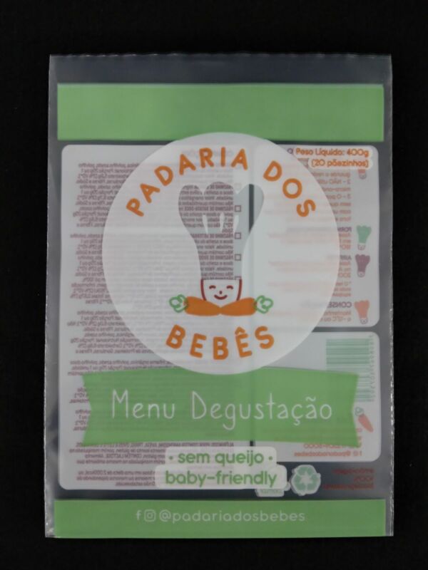 SACO PLÁSTICO PARA MENU DEGUSTAÇÃO SEM QUEIJO CONGELADO PARA BEBES