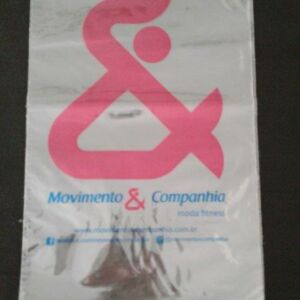 SACO PLÁSTICO PARA MODA FITNESS COM ABA E FITA