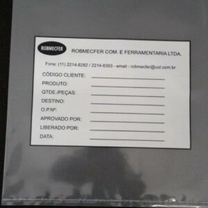 SACO PLÁSTICO PARA PEÇAS E PRODUTOS METALICOS DE FERRAMENTARIA