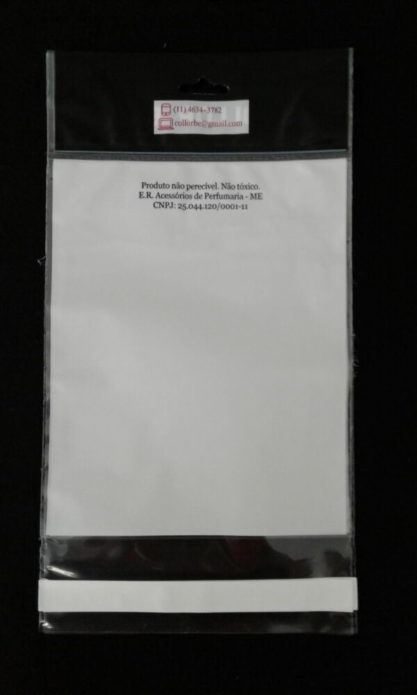 SACO PLÁSTICO PARA PRODUTOS DE BELEZA, PENTES, ESCOVAS, TOUCA PARA BANHO, LIXAS, BUCHAS COM SOLAPA E FURO PARA DISPLAY,COM OU SEM ABA E FITA - Image 2