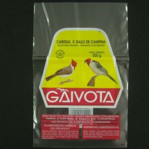 SACO PLÁSTICO PARA RAÇÃO ANIMAL DE PASSÁROS SEMENTES DE 500 g, ABERTURA NA PARTE SUPERIOR