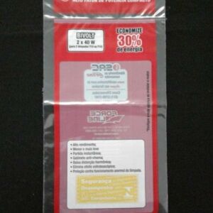 SACO PLÁSTICO PARA REATOR ELETRÔNICO COM SOLAPA E FURO PARA DISPLAY COM ABE E FITA PERMANENTE