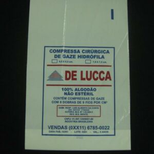 SACO PlASTICO PARA COMPRESSA CIRURGÍCA GAZE E ALGODÃOE FITAS 2