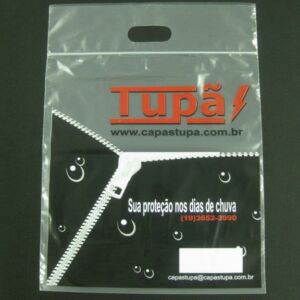 SACOLA PLÁSTICA COM FECHO ZIP ALÇA BOCA VAZADA