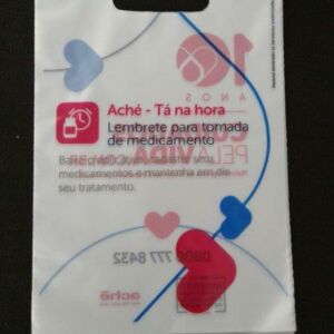 SACOLA PLÁSTICA ALÇA BOCA VAZADA PARA LABORATÓRIOS FARMACÊUTICOS AÇÃO PROMOCIONAL 5