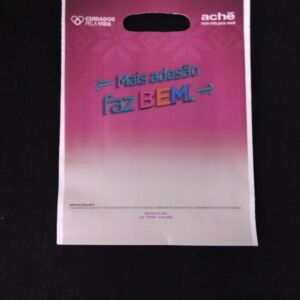 SACOLA PLÁSTICA ALÇA BOCA VAZADA PARA LABORATÓRIOS FARMACÊUTICOS AÇÃO PROMOCIONAL