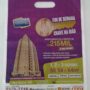 SACOLA PLÁSTICA ALÇA BOCA VAZADA PARA LANÇAMENTO DE PRÉDIOS PARA AÇÃO PROMOCIONAL 11