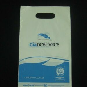 SACOLA PLÁSTICA ALÇA BOCA VAZADA PARA LIVRARIAS