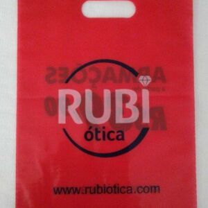 SACOLA PLÁSTICA ALÇA BOCA VAZADA PARA ÓTICAS 14