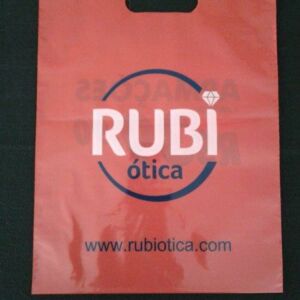 SACOLA PLÁSTICA ALÇA BOCA VAZADA PARA ÓTICAS 15
