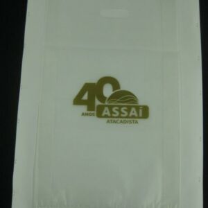 SACOLA PLÁSTICA ALÇA BOCA VAZADA PARA REDE ATACADISTA E SUPERMERCADOS AÇÃO PROMOCIONAL