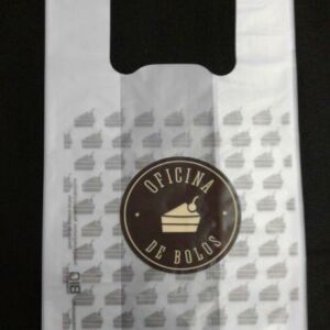 SACOLA PLÁSTICA ALÇA CAMISETA PARA BOLOS