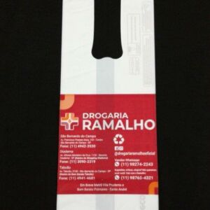 SACOLA PLÁSTICA ALÇA CAMISETA PARA DROGARIAS E FARMÁCIAS 1