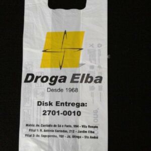 SACOLA PLÁSTICA ALÇA CAMISETA PARA DROGARIAS E FARMÁCIAS 5