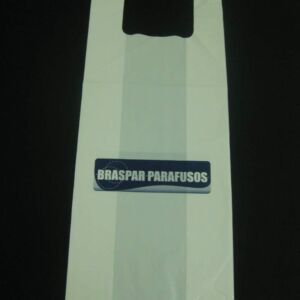 SACOLA PLÁSTICA ALÇA CAMISETA PARA LOJAS DE PARAFUSOS, PREGOS, ARRUELAS E FERRANTAS EM GERAL