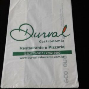 SACOLA PLÁSTICA ALÇA CAMISETA PARA RESTAURANTES, PIZZARIAS, BARES E LANCHONETES 1