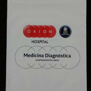 SACOLA PLÁSTICA COM FECHO TALA ALÇA BOCA VAZADA PARA HOSPITAIS, CLÍNICAS, LABO