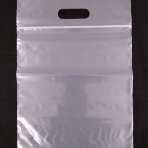 SACOLA PLÁSTICA COM FECHO ZIP ALÇA BOCA VAZADA 1