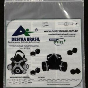 SACOLA PLÁSTICA COM FECHO ZIP ALÇA BOCA VAZADA PARA EPIS, MASCARA DE PROTEÇÃO, RESPIRADOR COM FILTRO MIG
