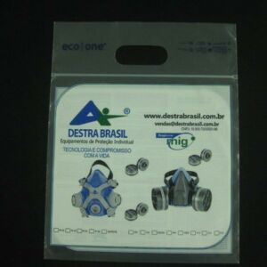 SACOLA PLÁSTICA COM FECHO ZIP ALÇA BOCA VAZADA PARA EPIS, MASCARA DE PROTEÇÃO, RESPIRADOR COM FILTRO MIG 1