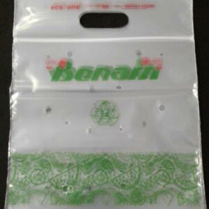 SACOLA PLÁSTICA COM FECHO ZIP ALÇA BOCA VAZADA PARA FRUTAS E LEGUMES