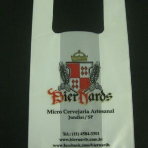 SACOLA PLÁSTICA PARA CERVEJARIAS, ADEGAS ALÇA CAMISETA