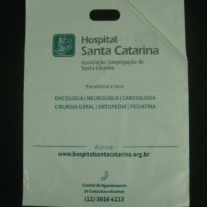 SACOLA PLÁSTICA PARA HOSPITAIS, CLÍNICAS E  LABORATÓRIOS ALÇA BOCA VAZADA 10