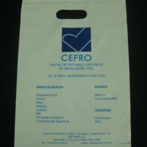 SACOLA PLÁSTICA PARA HOSPITAIS, CLÍNICAS E LABORATÓRIOS COM FECHO TRILHO BRANCO ALÇA BOCA VAZADA 4