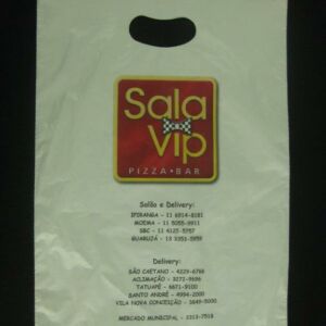 SACOLA PLÁSTICA PARA REDES DE FAST FOOD, PIZZARIA, RESTAURANTES, BARES E LANCHONETES ALÇA BOCA VAZADA