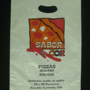 SACOLA PLÁSTICA PARA REDES DE FAST FOOD, PIZZARIA, RESTAURANTES, BARES E LANCHONETES ALÇA BOCA VAZADA 1