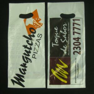 SACOLA PLÁSTICA PARA REFRIGERANTE ALÇA BOCA VAZADA COM SANFONA DE FUNDO PARA REDES DE FAST FOOD,PIZZARIAS,BARES, RESTAURANTES E LANCHONETS 2
